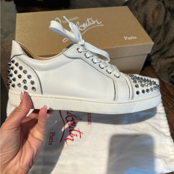 White Christian Louboutin Sneakers - Picture 1 of 6